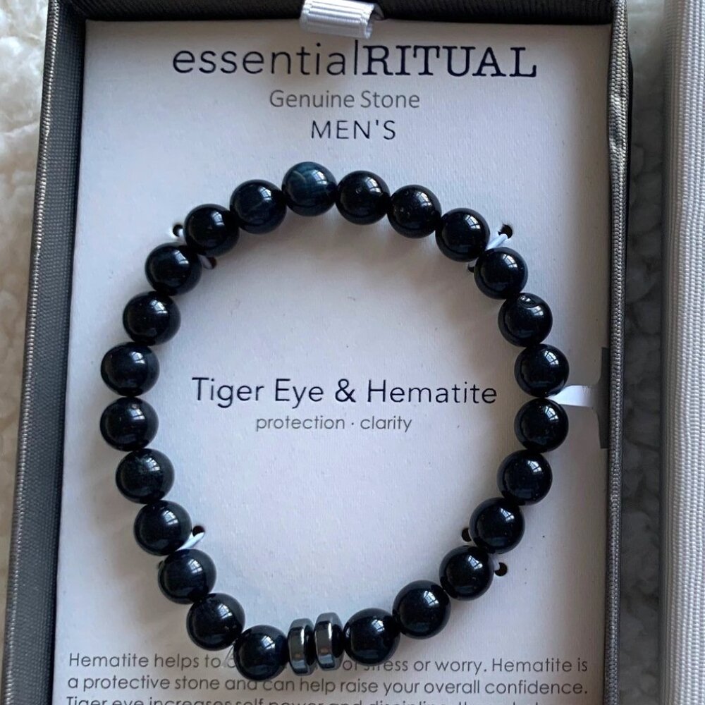 PRICE DROP! Men's hematite black bead bracelet